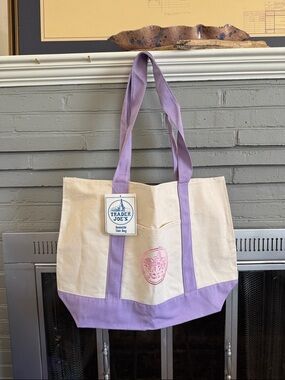 Trader Joe's Large Lavender Canvas Tote